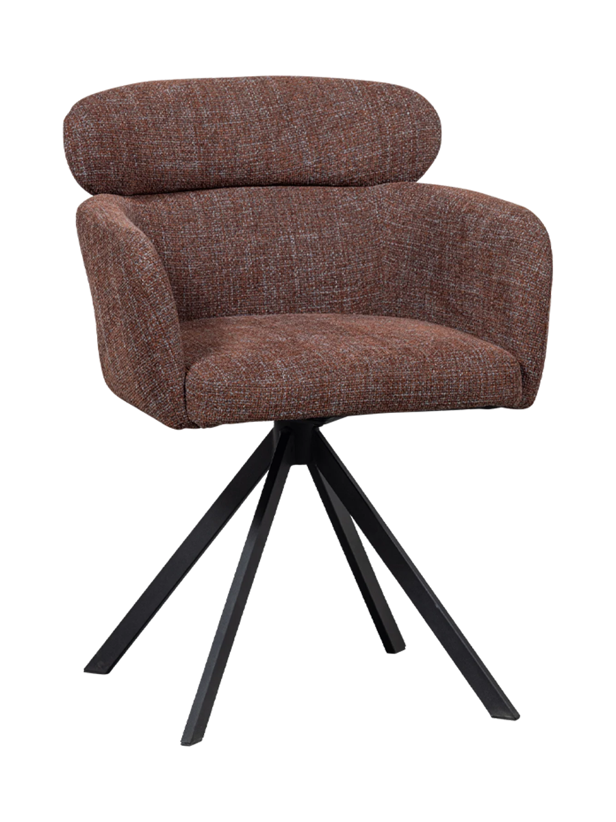 
Sedia di design girevole con braccioli «Fenno» - Tessuto strutturato Chestnut