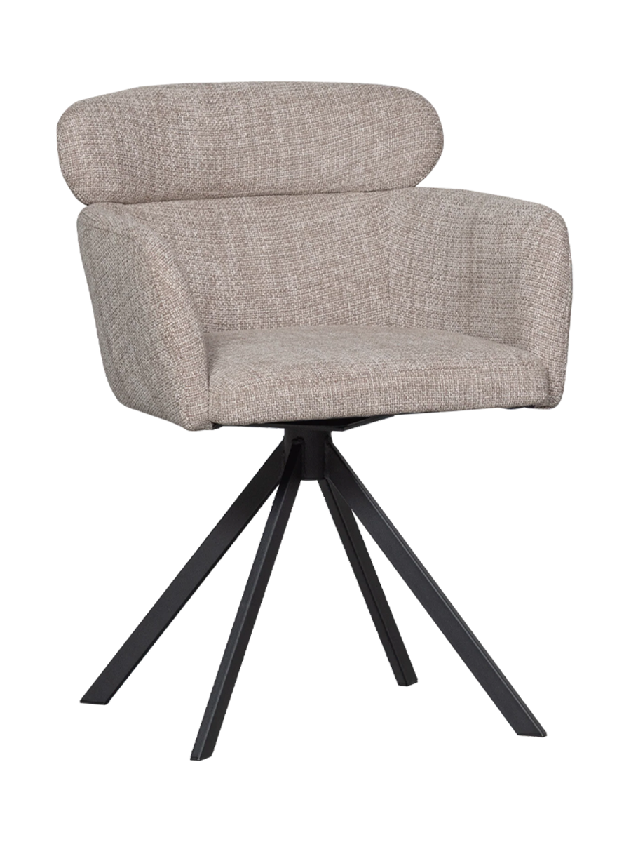 
Sedia di design girevole con braccioli «Fenno» - Tessuto strutturato Sabbia