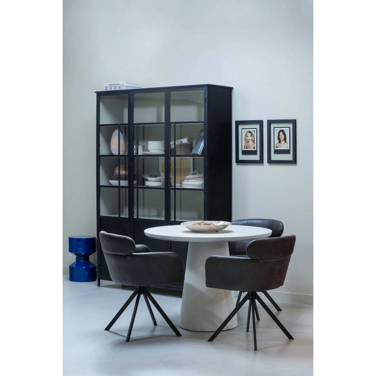 
Sedia di design girevole con braccioli «Fenno» - Pelle sintetica Nero/Grigio