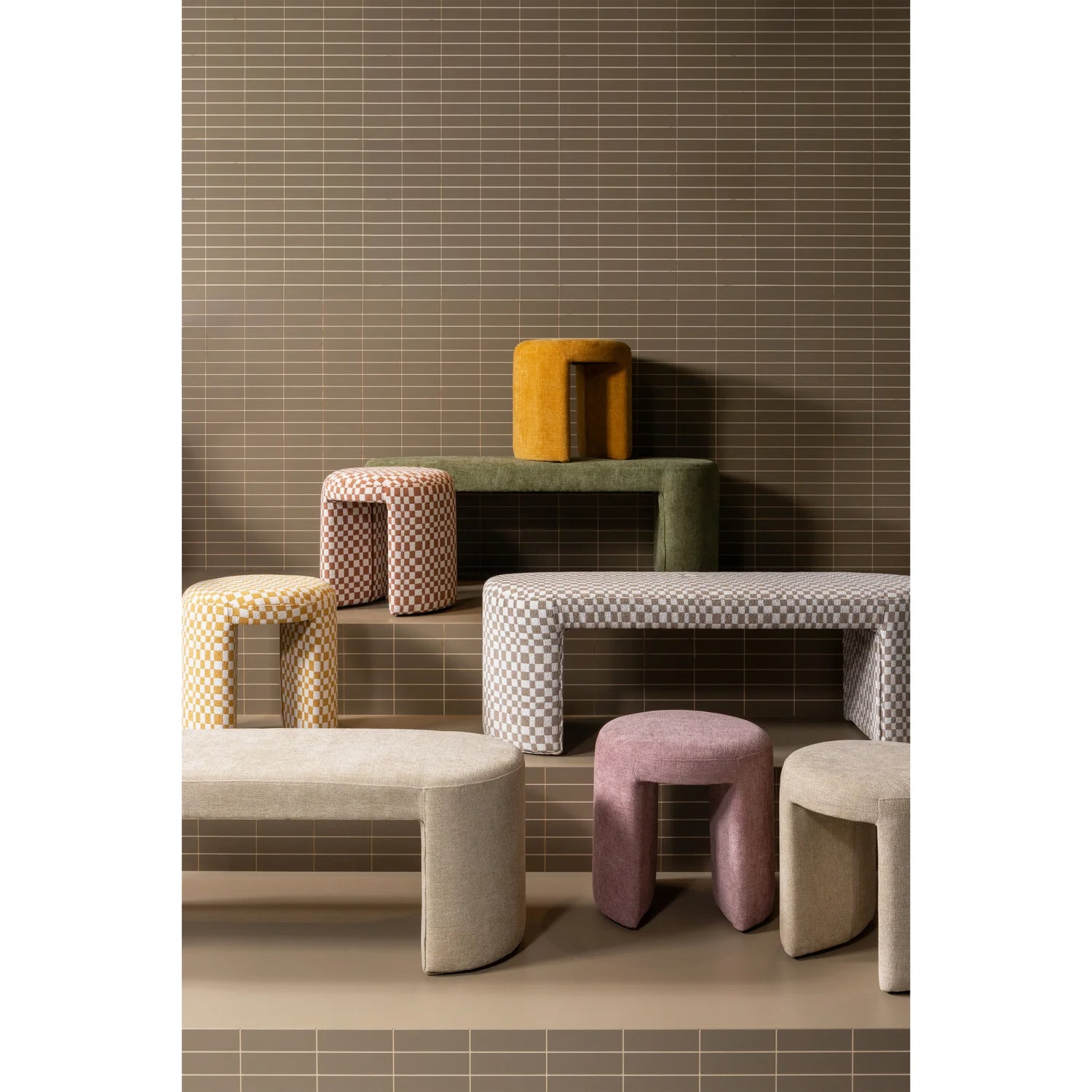 
Banc design « Jakob » - Sable chenille
