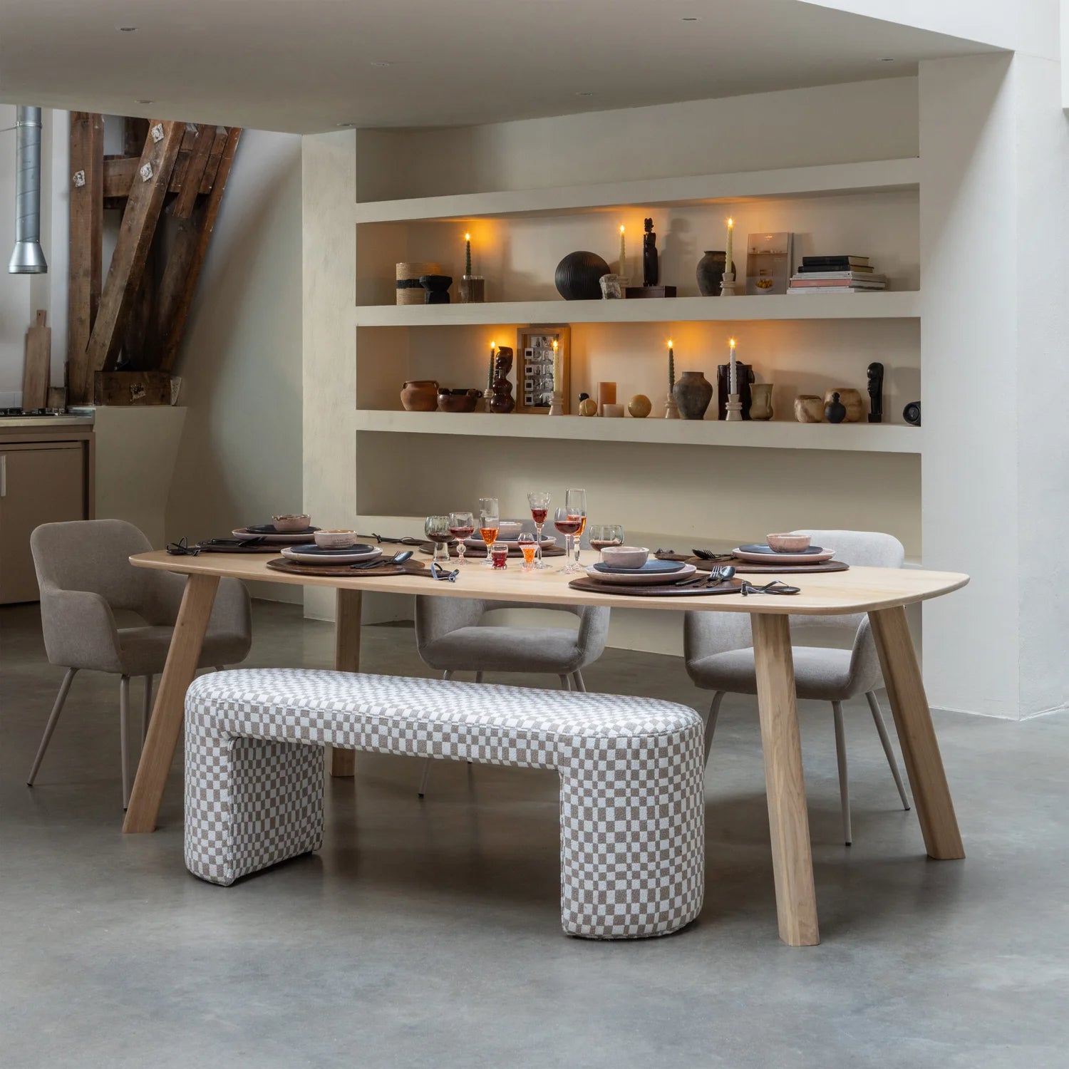 
Banc design « Jakob » - Carreaux Sable