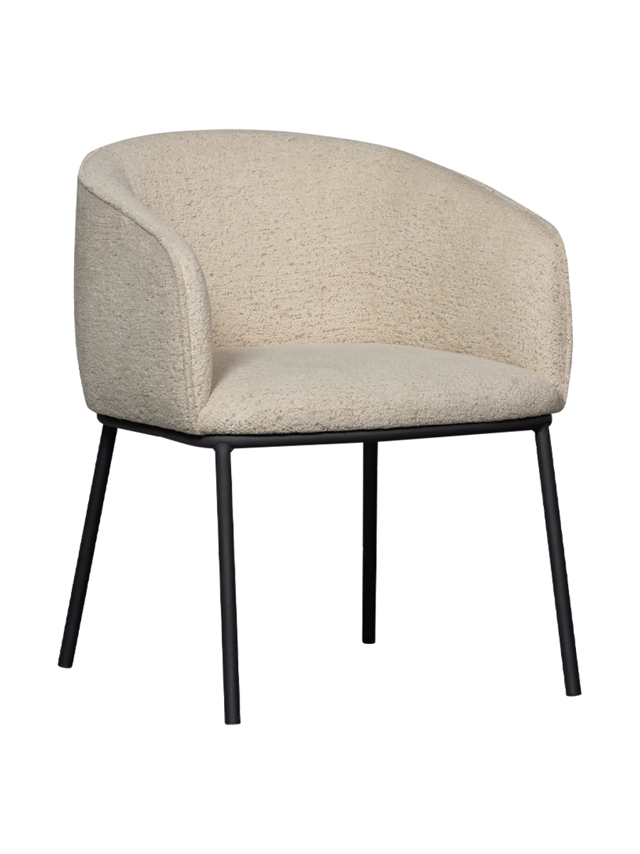 
Sedia di design con braccioli «Leona» - Beige Bouclé