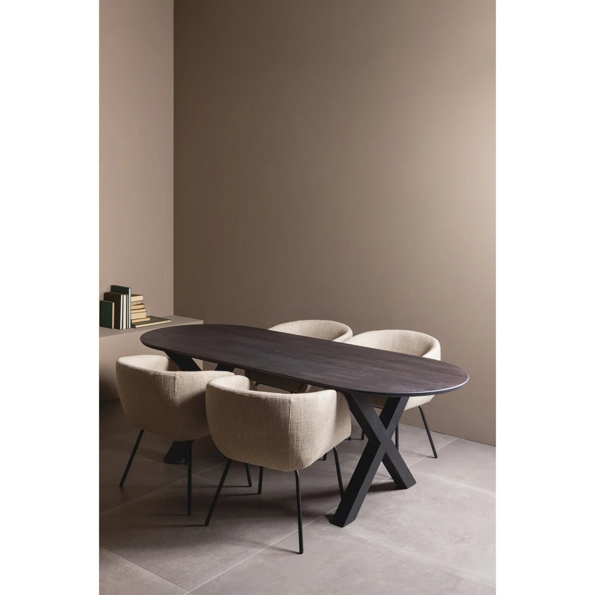 
Sedia di design con braccioli «Leona» - Beige Bouclé