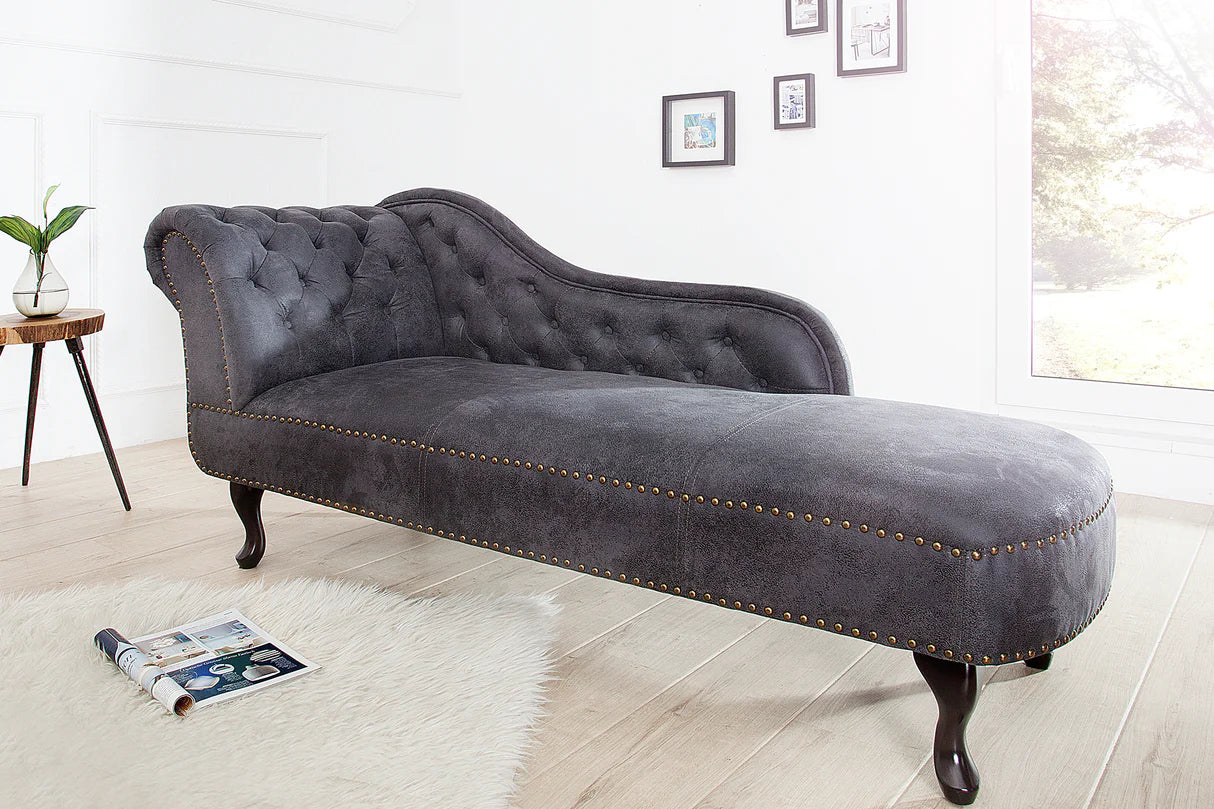 
Récamière/Chaise longue « New Chesterfield » - Gris antique