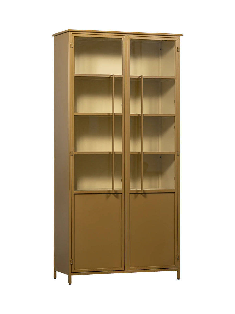 
"Exhibito" 2-Door Designer Display Cabinet - Honey-yellow