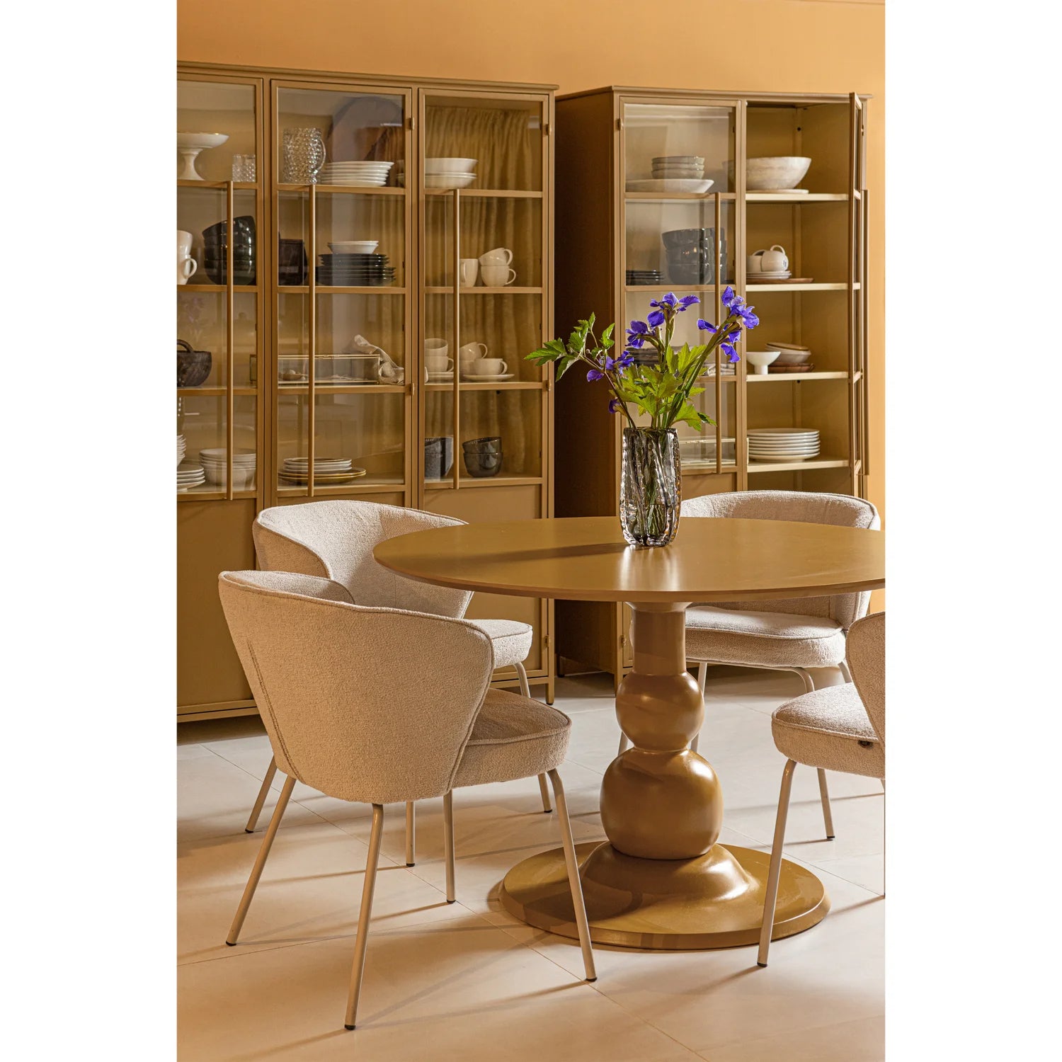 
"Exhibito" 2-Door Designer Display Cabinet - Honey-yellow