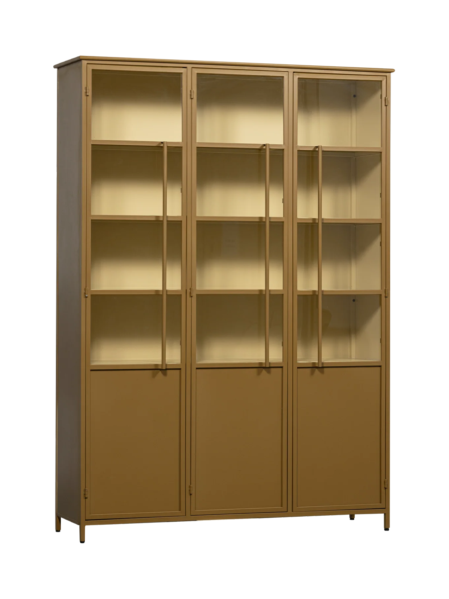 
Large "Exhibito" 3-Door Design Display Cabinet - Honey-yellow
