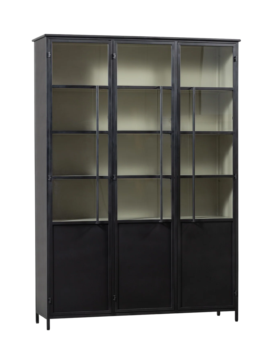 
Large "Exhibito" 3-Door Design Display Cabinet - Black