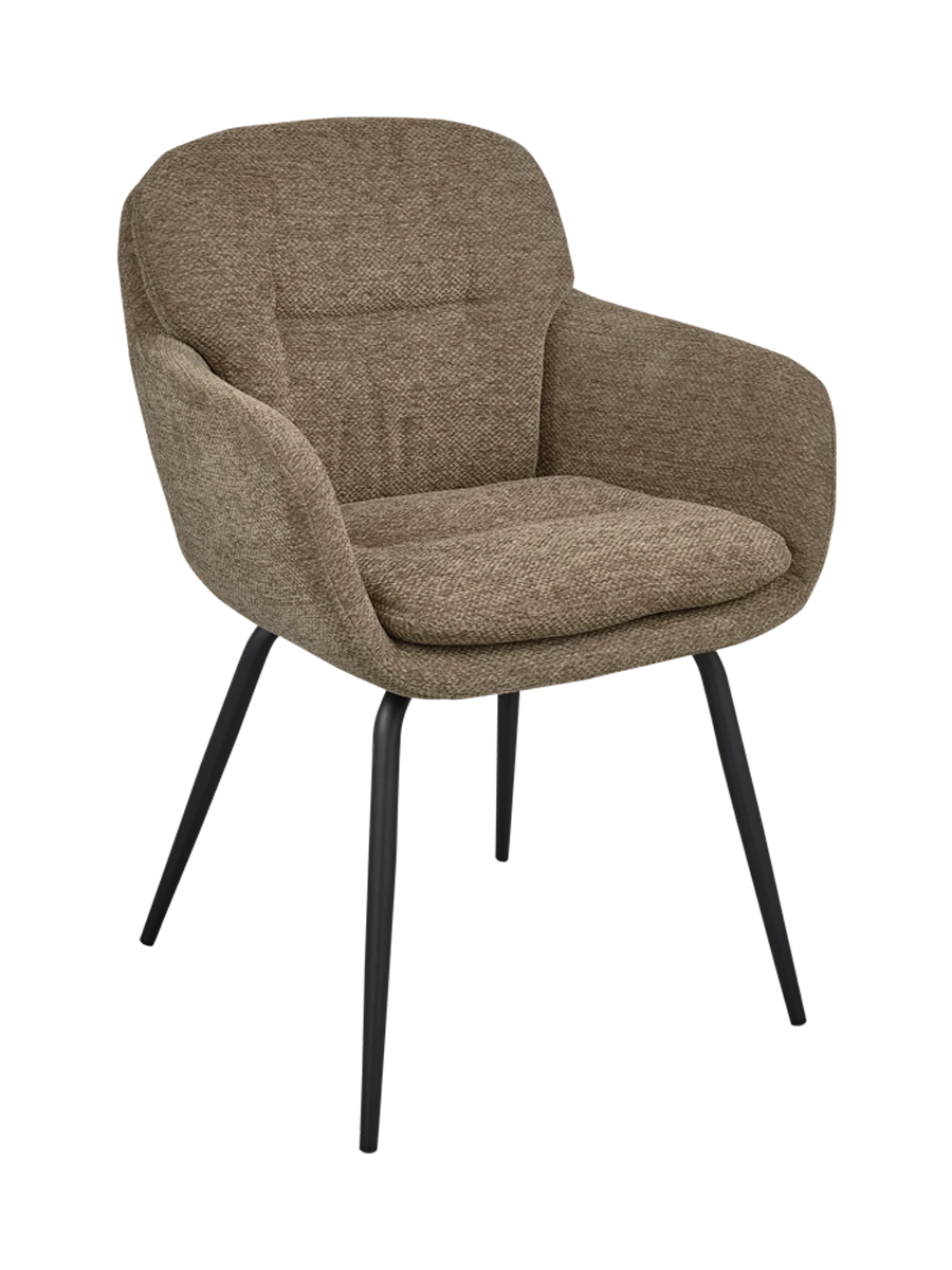 
Sedia di design con braccioli «Runo» - Chenille Tortora