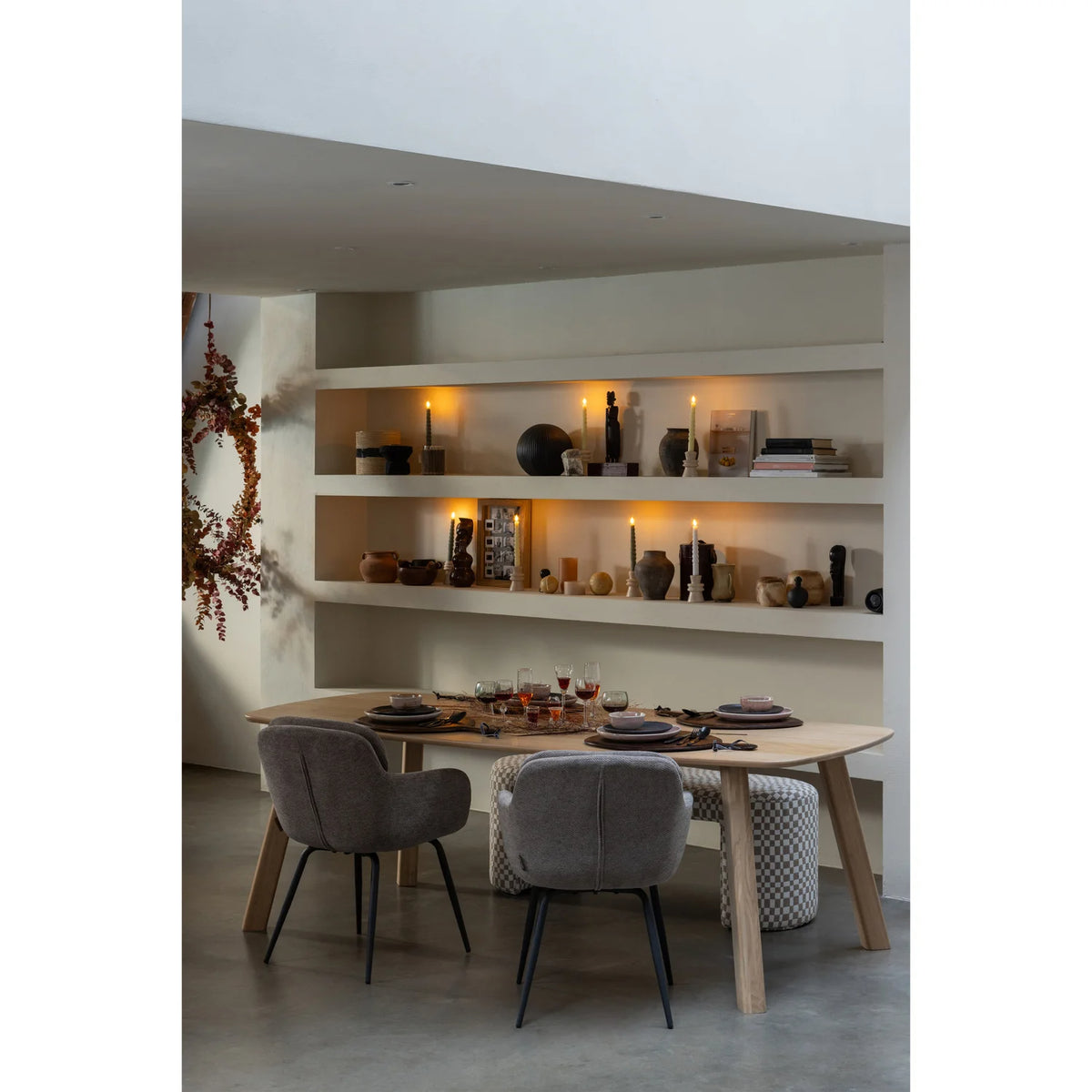 
Sedia di design con braccioli «Runo» - Chenille Tortora