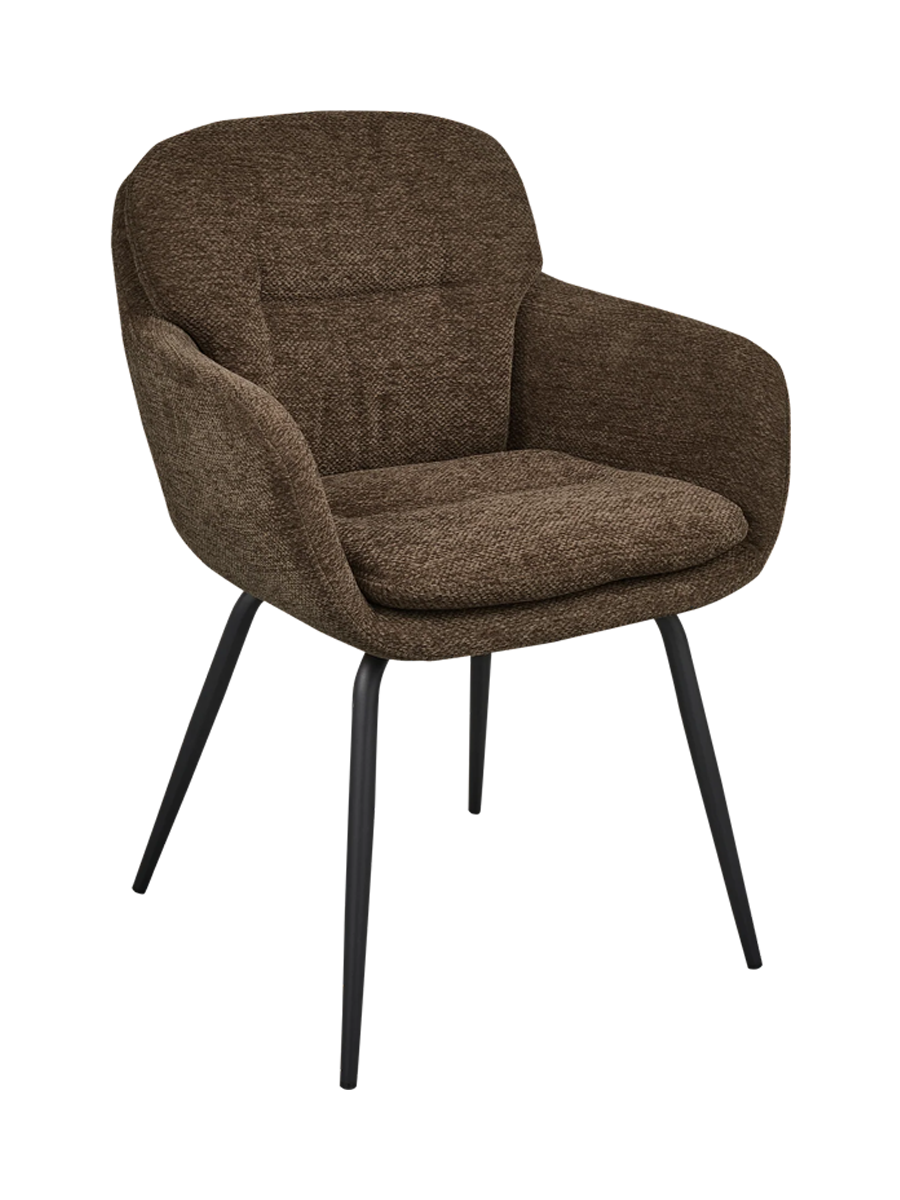 
Sedia di design con braccioli «Runo» - Chenille Marrone