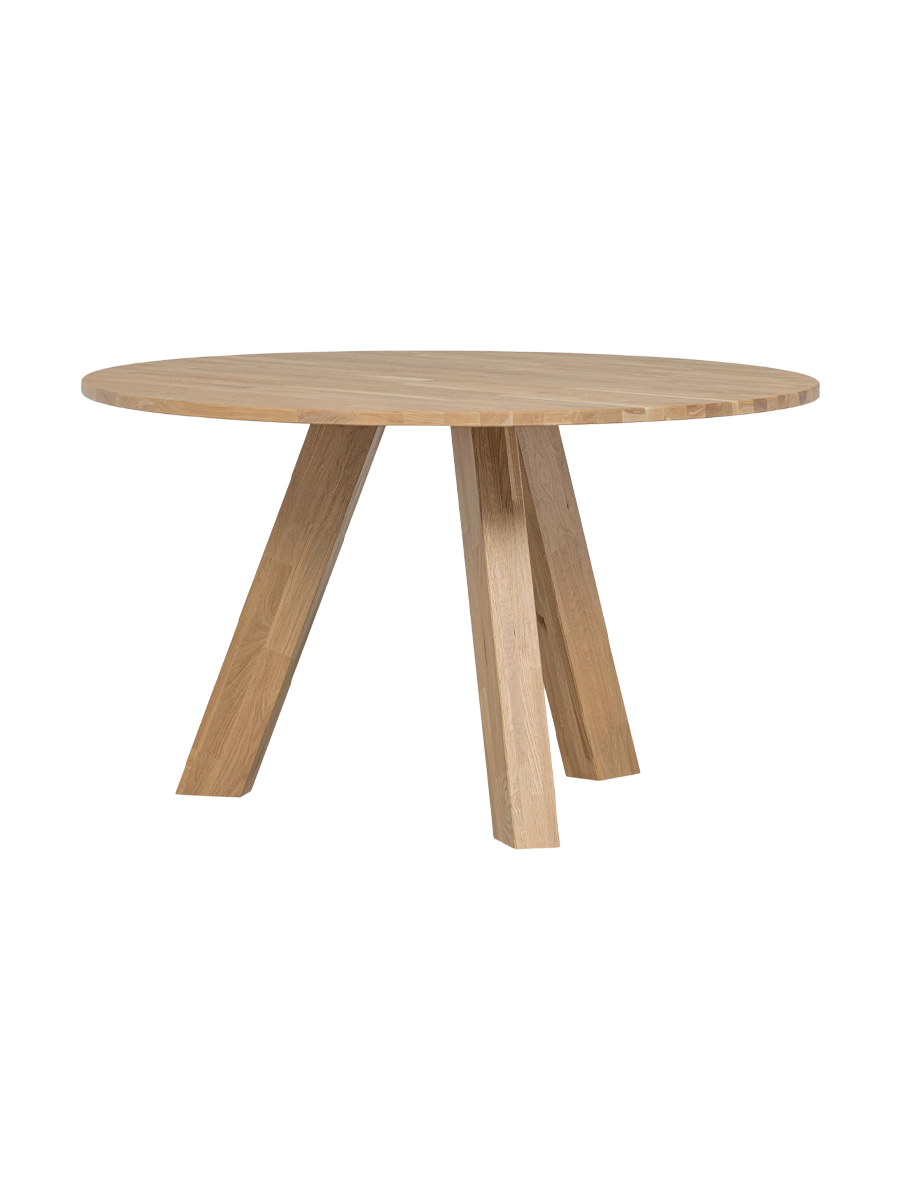 
Massiver, runder Design Esstisch „Rhondal“, verschiedene Grössen - Eiche Natural / Ø 130 cm