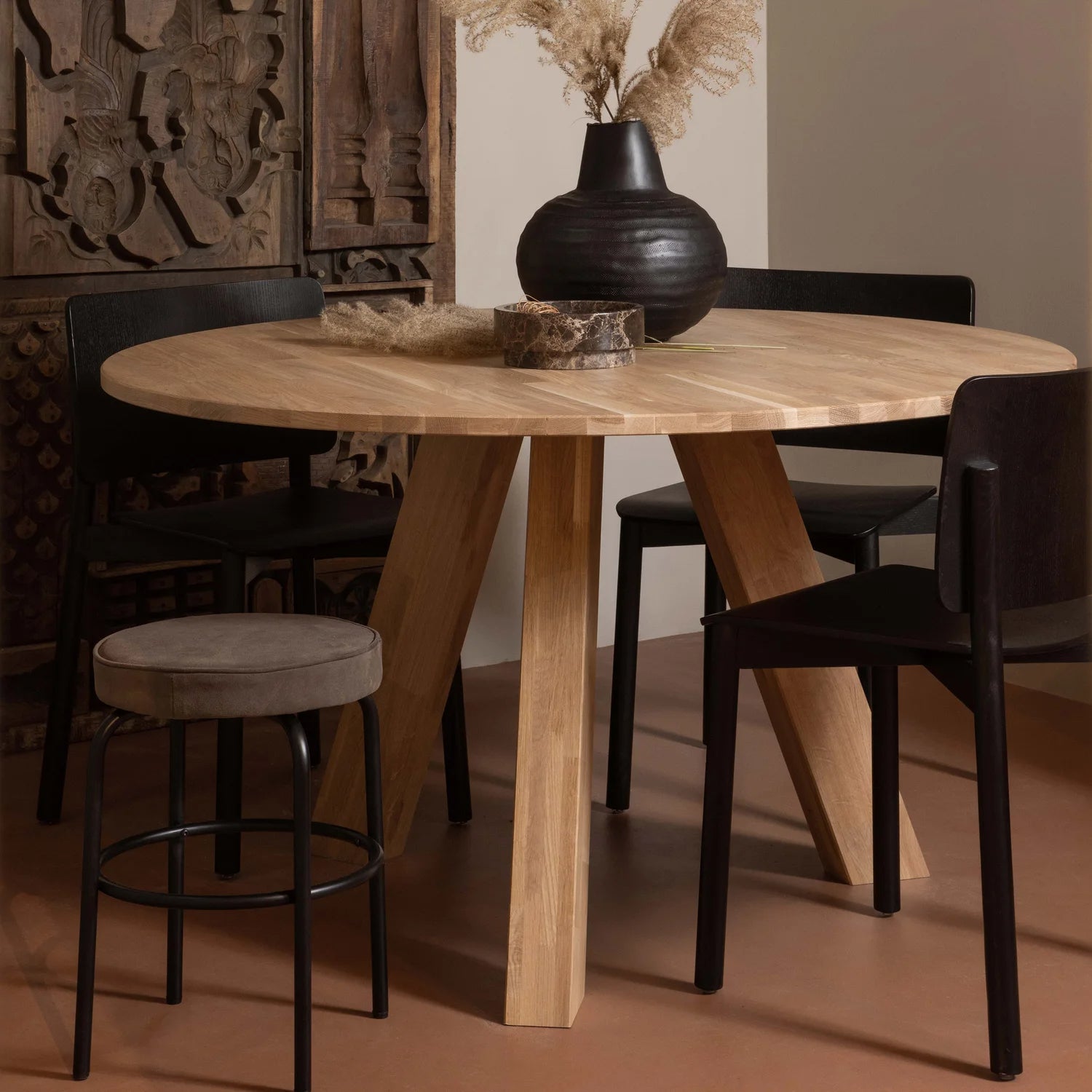 
Massiver, runder Design Esstisch „Rhondal“, verschiedene Grössen - Eiche Natural / Ø 130 cm