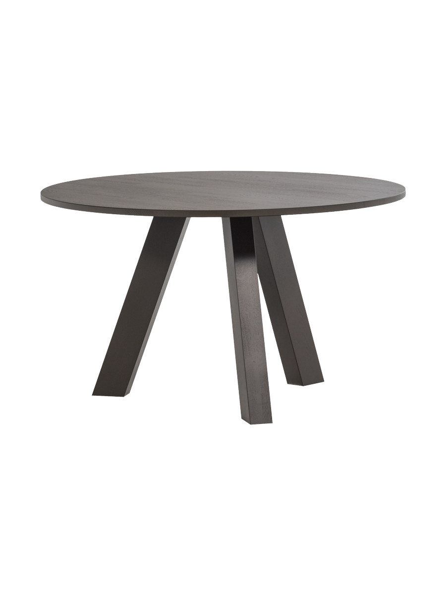 
Massiver, runder Design Esstisch „Rhondal“, verschiedene Grössen - Mittelbraun / Ø 130 cm