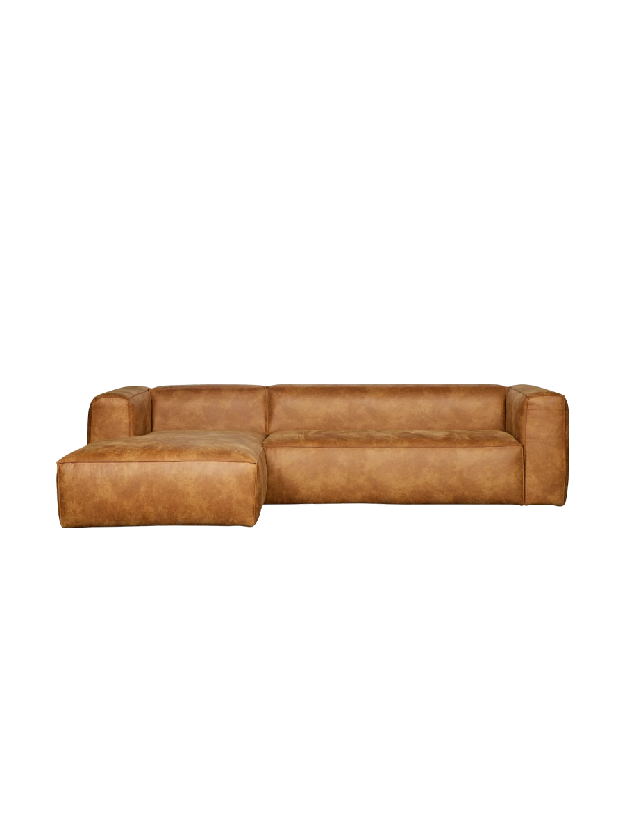 
Design Ecksofa „Beann“ aus recyceltem Leder - Chaiselongue links