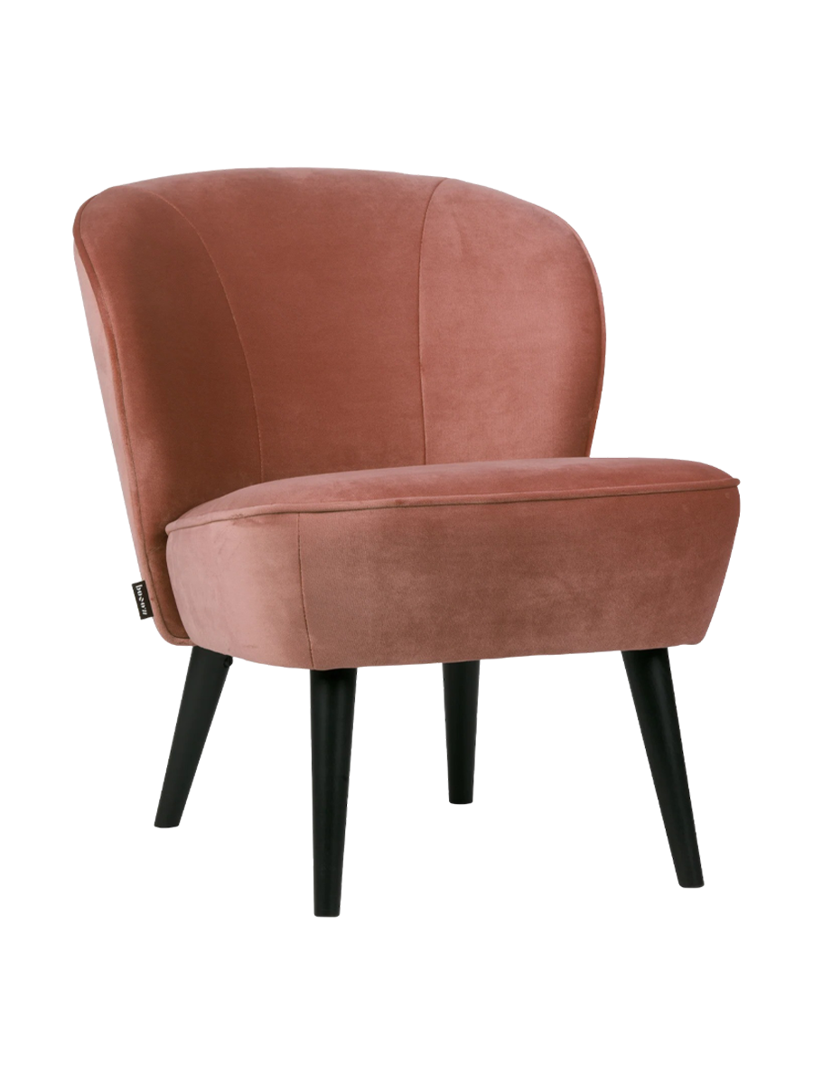 
"Sarah" Designer Armchair - Velvet Old Rose