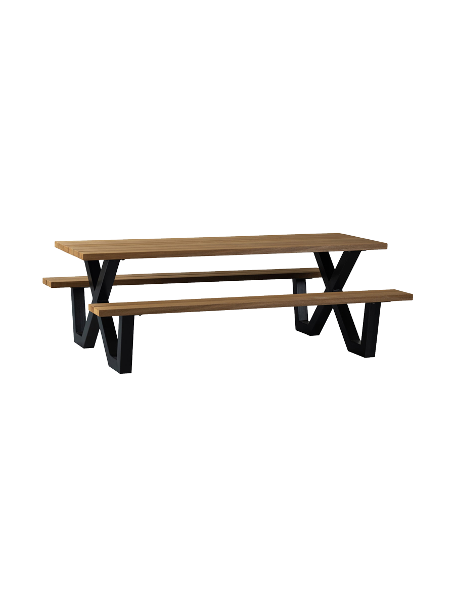 
Hochwertiges Outdoor-Picknick-Set „Tablo“, 206 x 145 cm - Schwarz / Natural