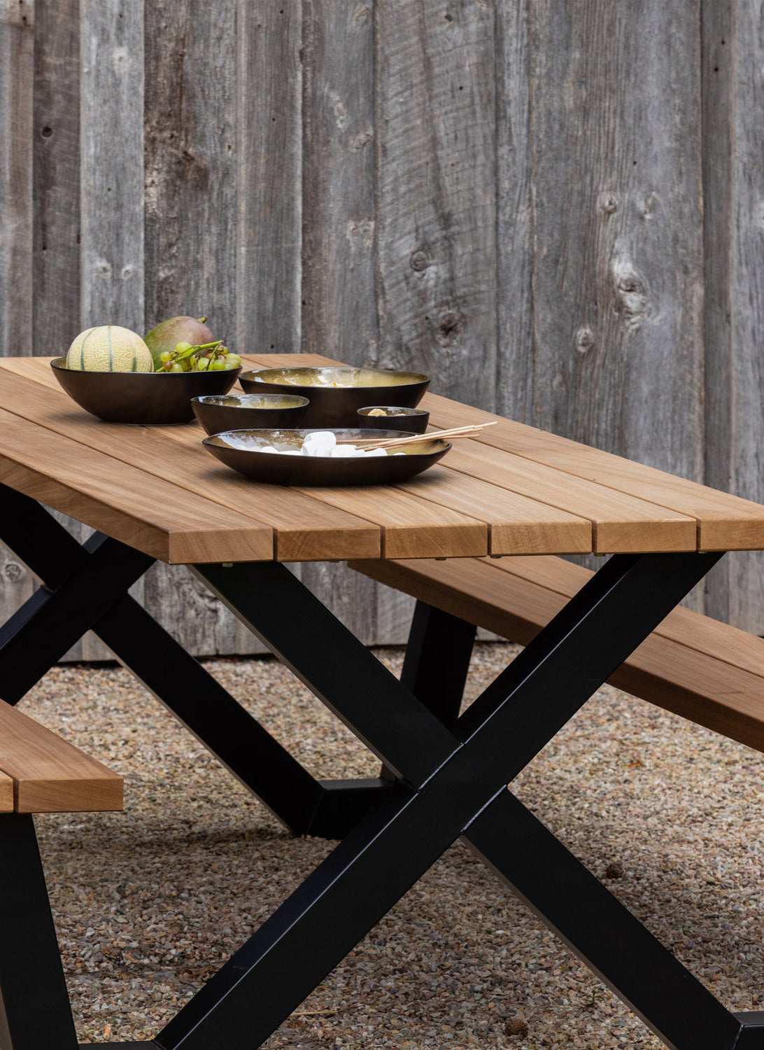 
Hochwertiges Outdoor-Picknick-Set „Tablo“, 206 x 145 cm - Schwarz / Natural