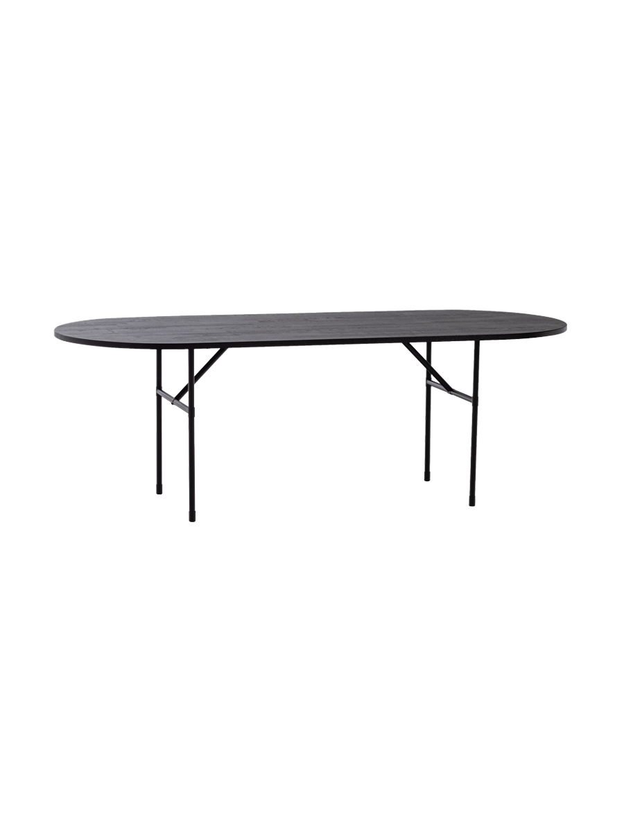 
Oval Designer Dining Table "Arthuro" with Solid Oak Top, 220 x 90 cm