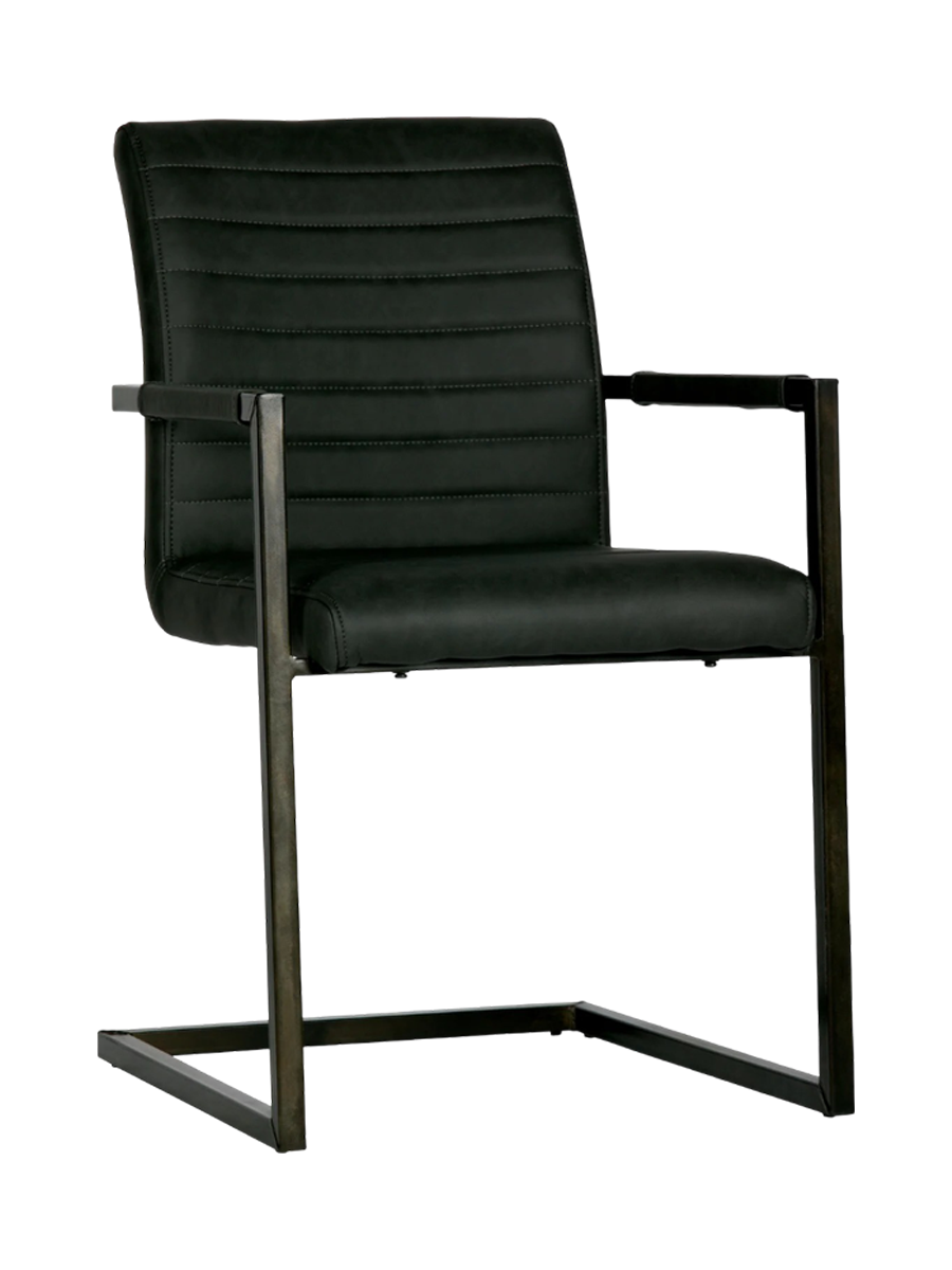 
Chaise cantilever design « Basso » - Similicuir anthracite
