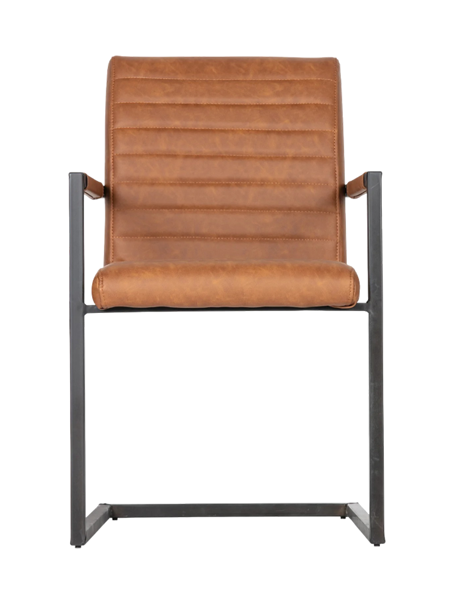 
Chaise cantilever design « Basso » - Similicuir cognac