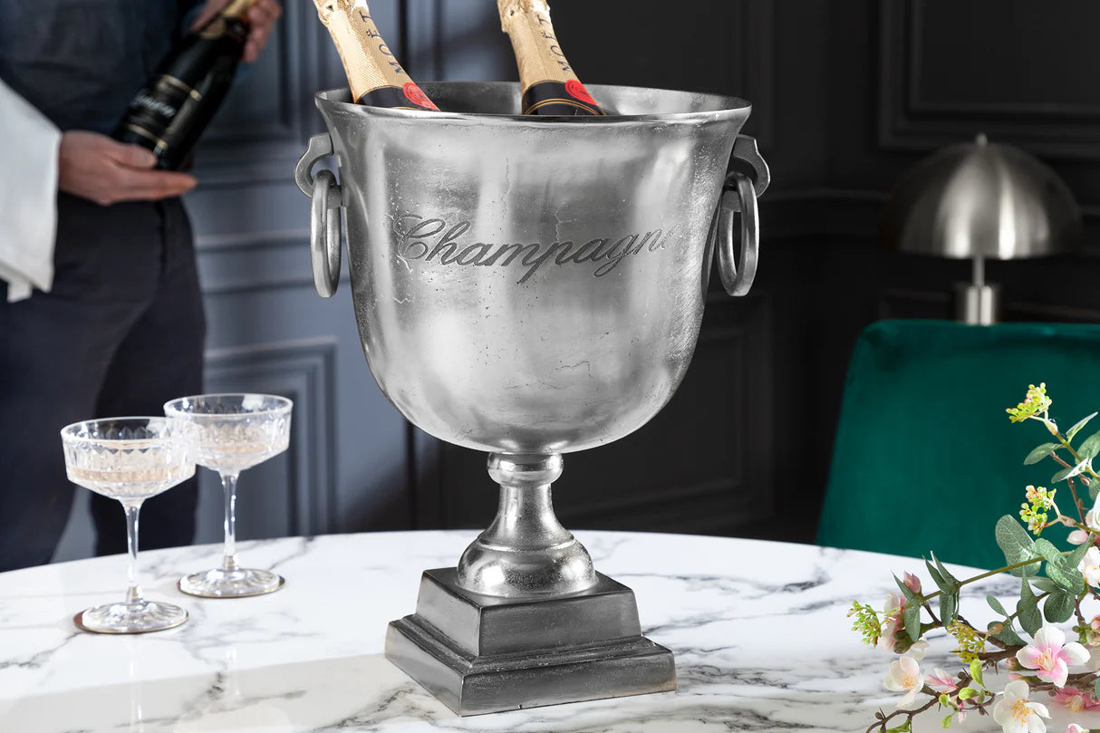 
Large "Royal" Design Champagne Cooler - Silver