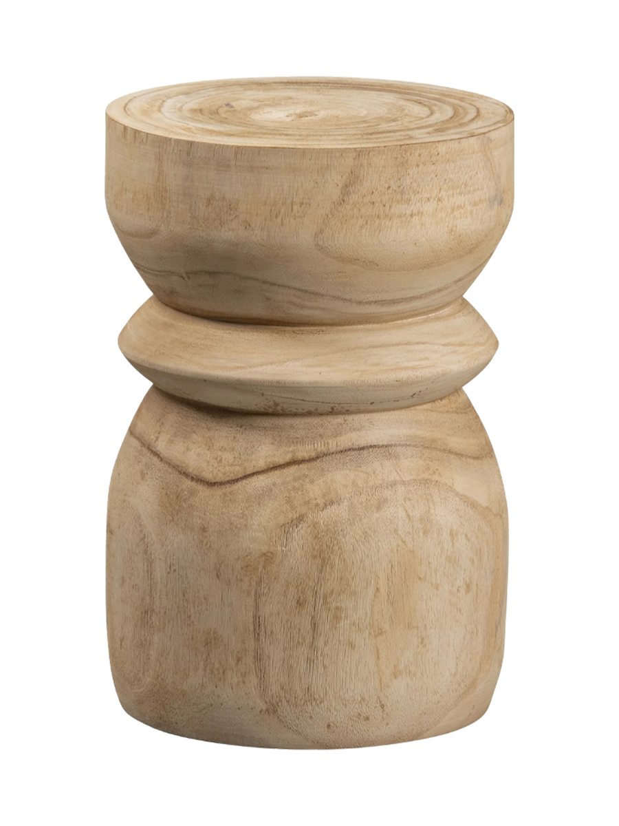 
Solid Design Side Table & Stool "Bikkel" - Natural