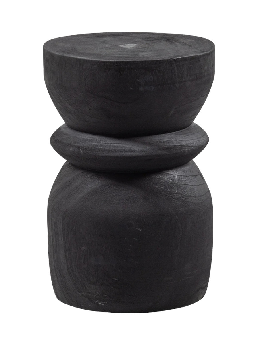 
Solid Design Side Table & Stool "Bikkel" - Black