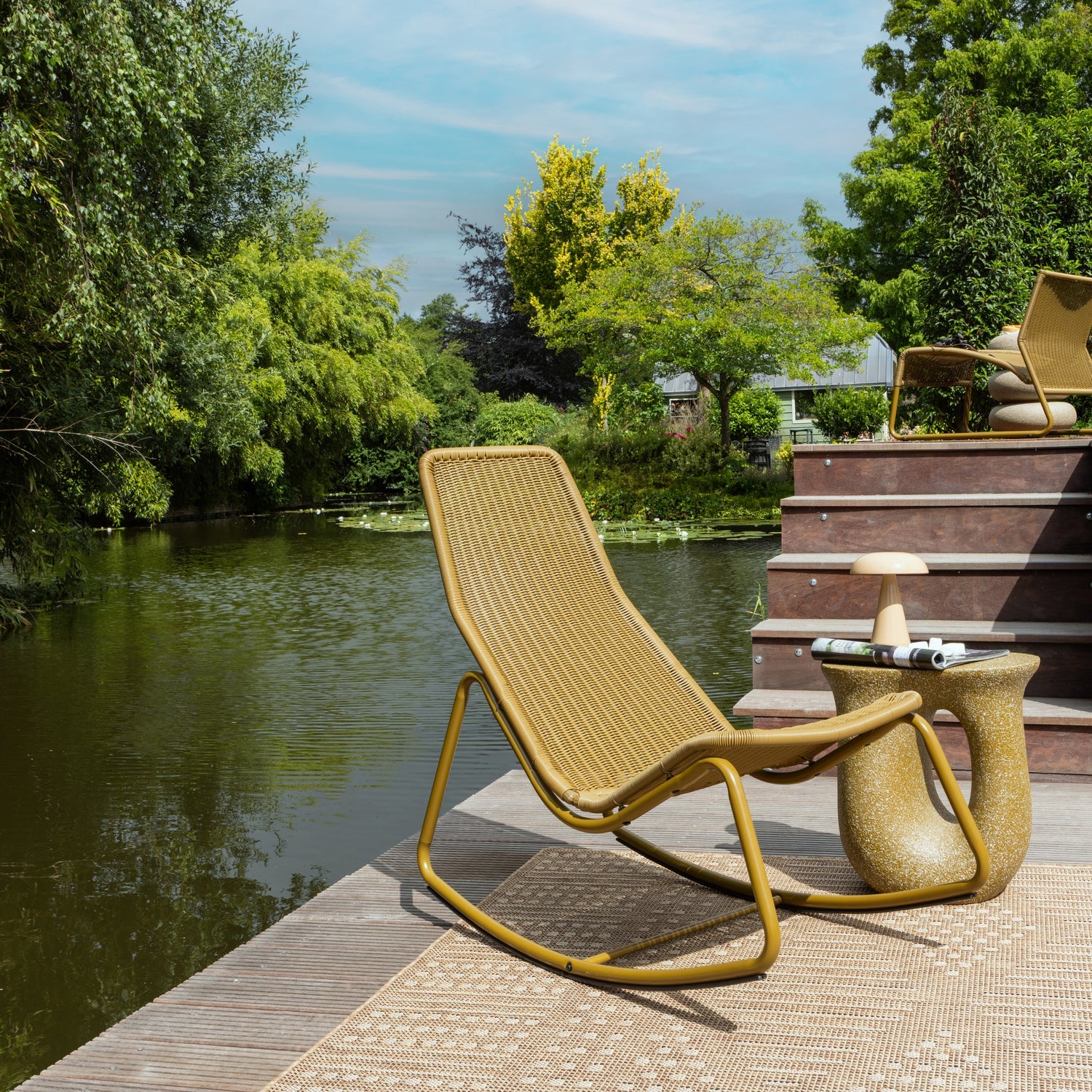 
"Tom" Outdoor Rocking Chair Design - Honey-yellow