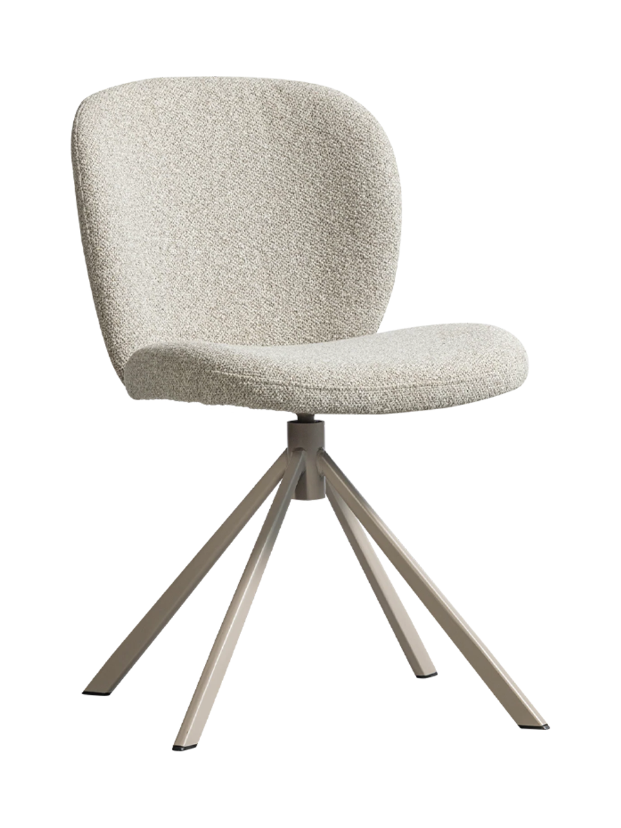 
Designer Dining Chair "Femko" with Swivel Function - Chenille Light Beige