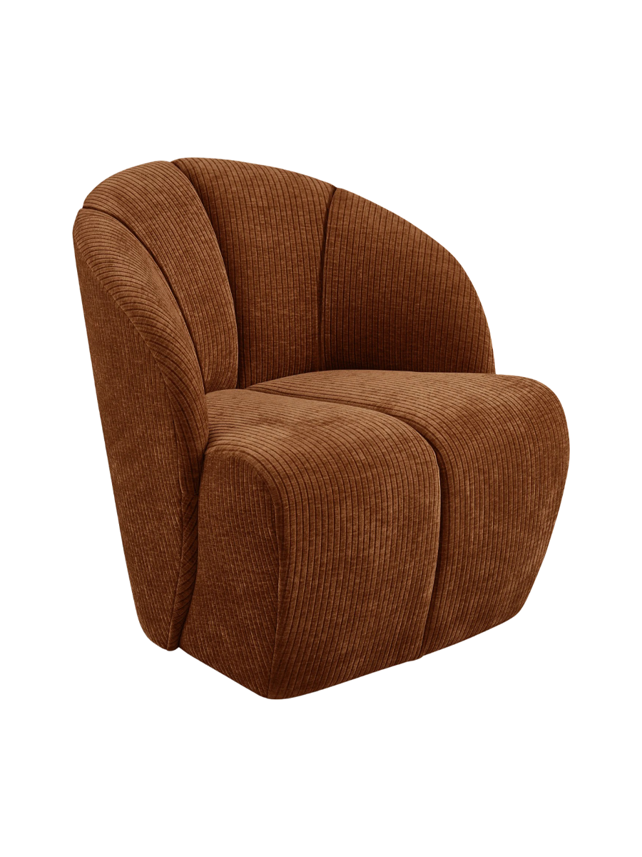 
Swivel Designer Armchair "Mojo" - Rust brown