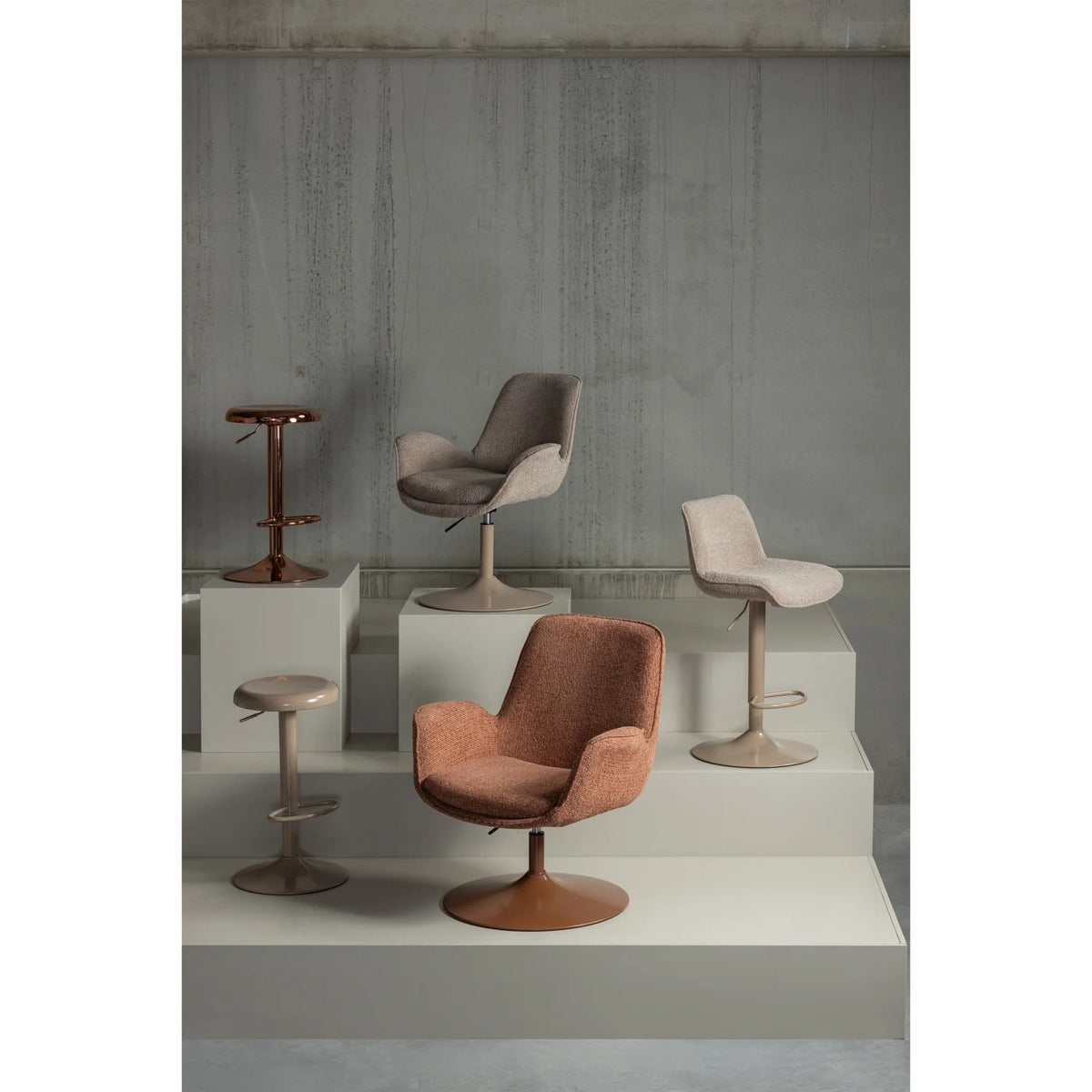 
Poltrona di design «Marteno» regolabile in altezza - rosso arancio