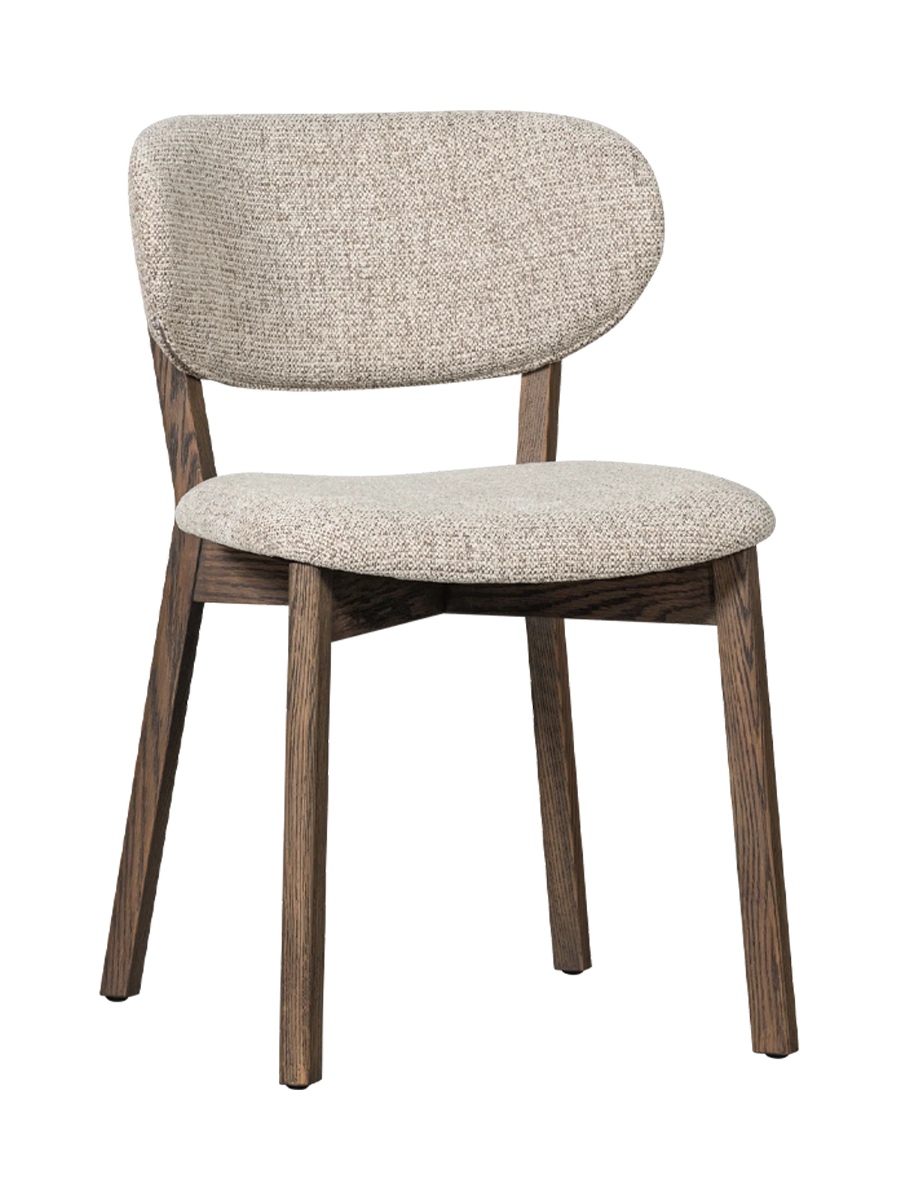 
Massivholz Design Stuhl „Udaro“ - Eichenholz Dunkel/Beige