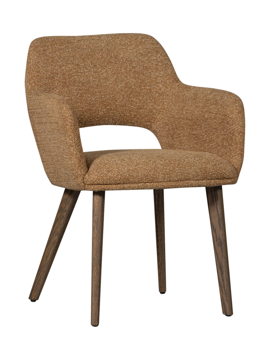 
Sedia di alta qualità con braccioli «Muratto» - Rovere marrone scuro/Mustard