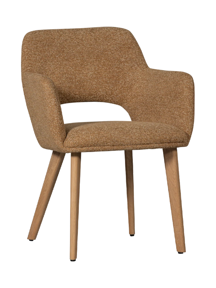 
Sedia di alta qualità con braccioli «Muratto» - Rovere naturale/Mustard