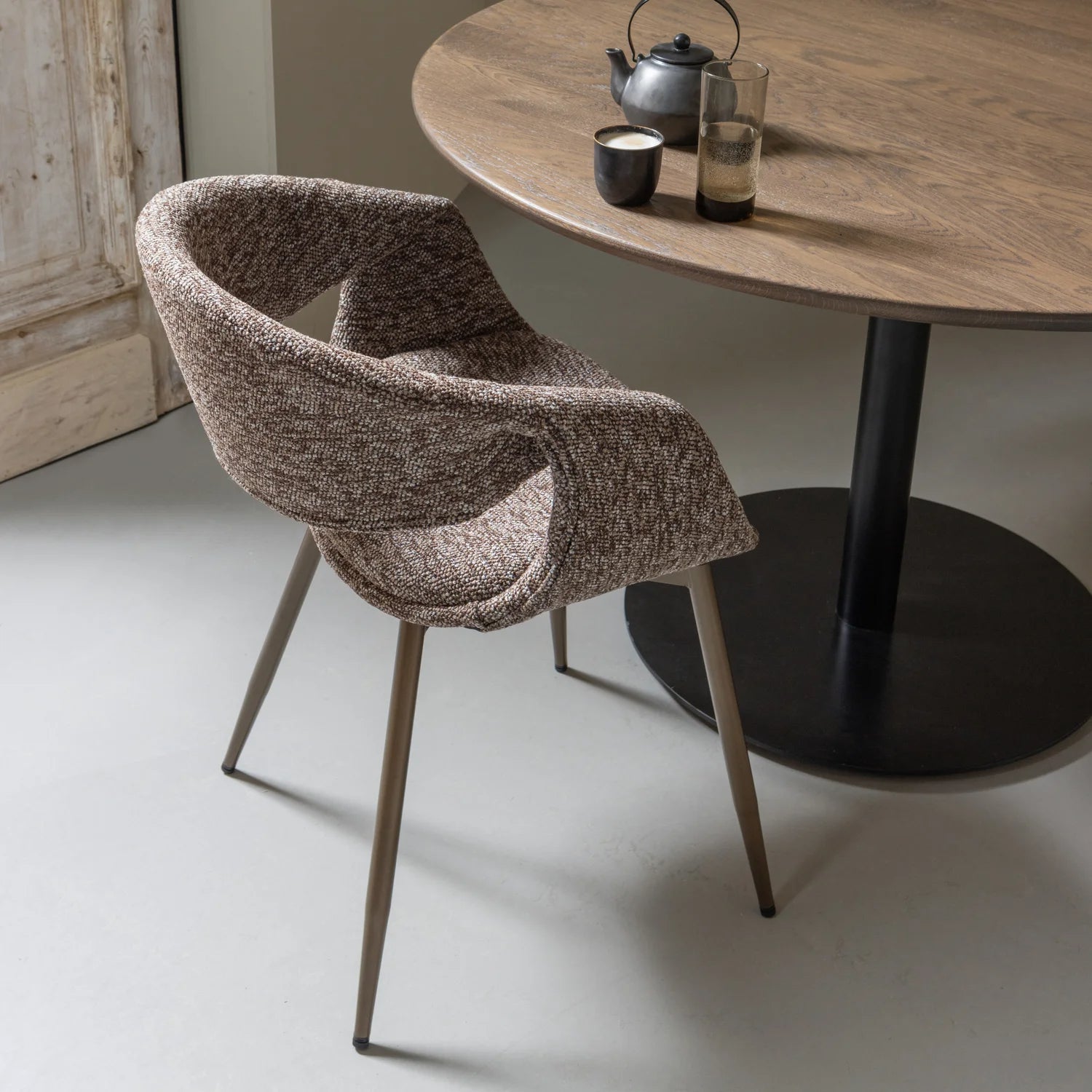 
High-Quality Armchair "Yosso" - Taupe/Copper