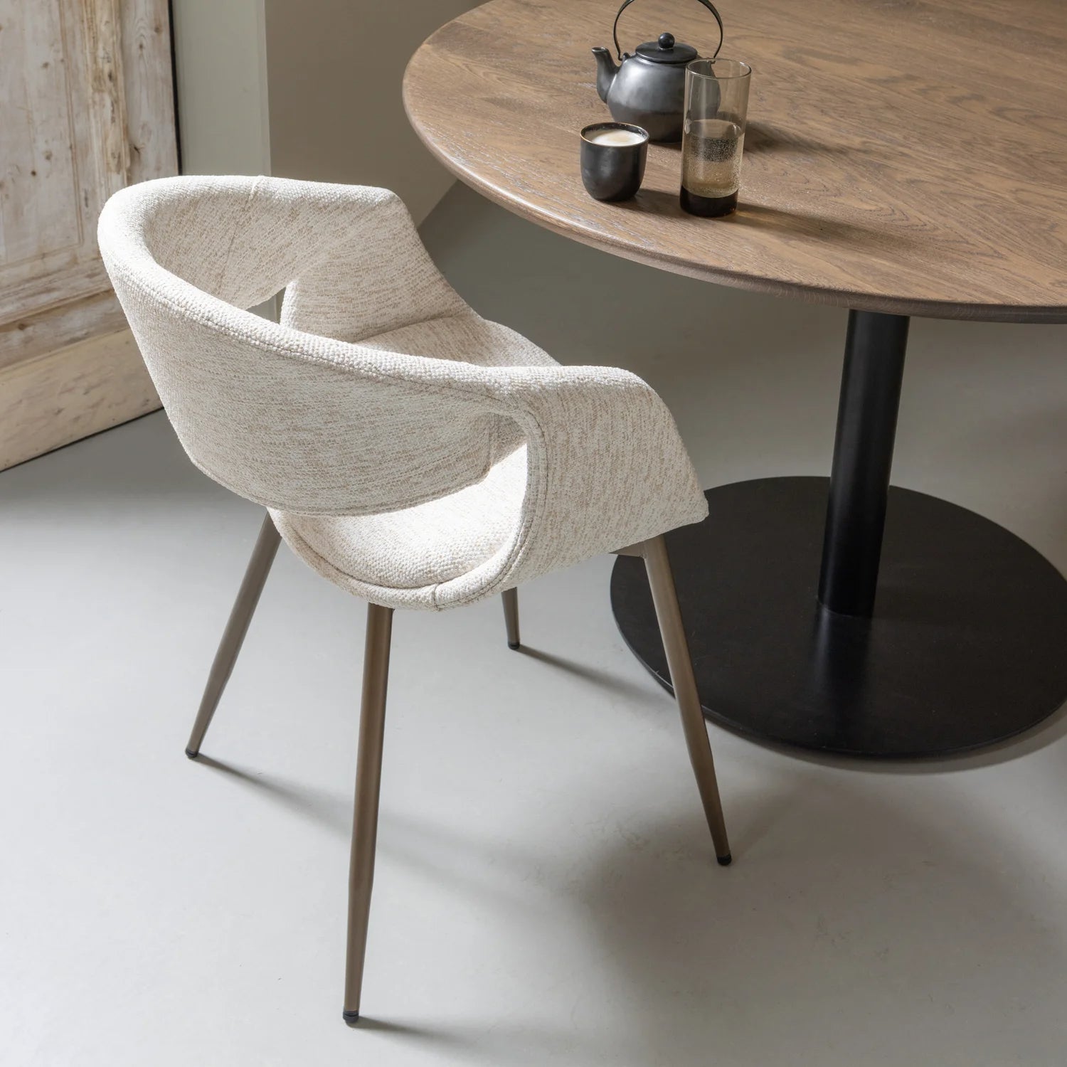 
High-Quality Armchair "Yosso" - Ecru/Copper