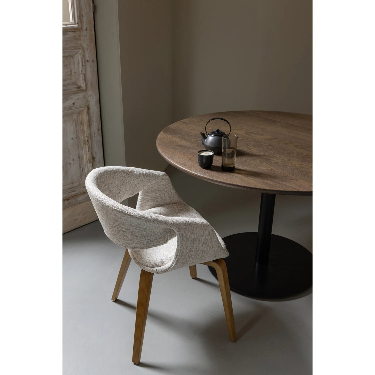 
High-Quality Armchair "Yosso" - Ecru/Natural Wood