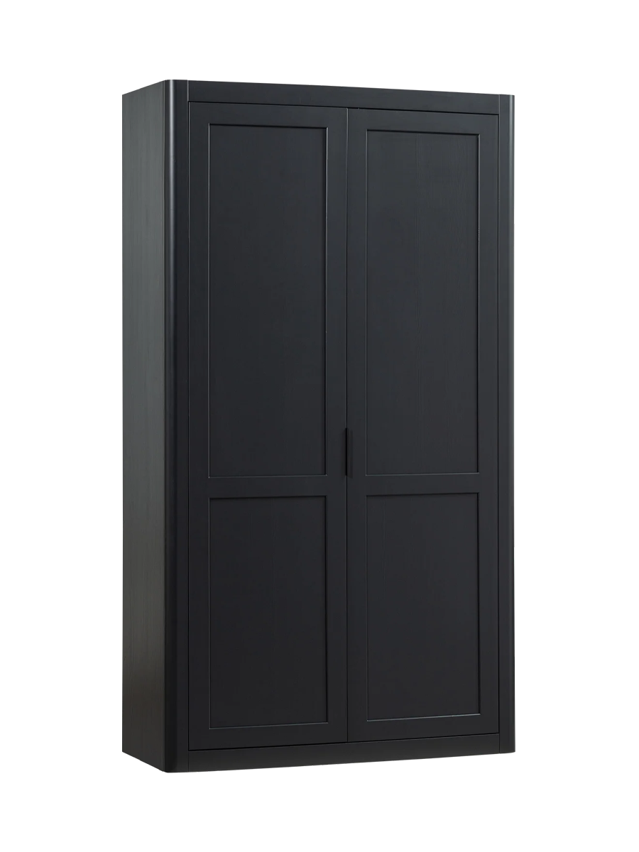 
Grosser Design Aufbewahrungsschrank „Gunaro“ aus nachhaltigem Massivholz - Schwarz matt