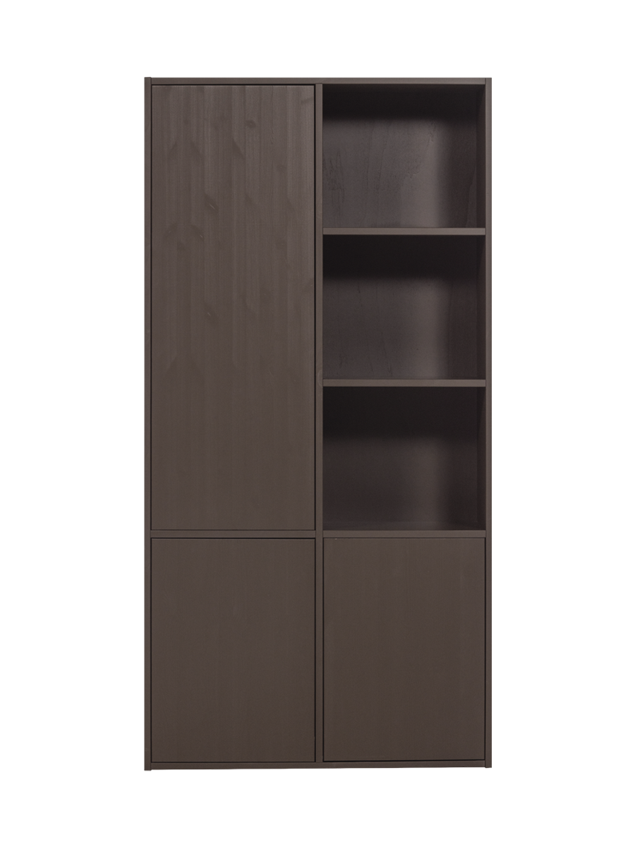 
Modularer Design Schrank „Meggy“, 3-türig - Mittelbraun / offene Seite rechts