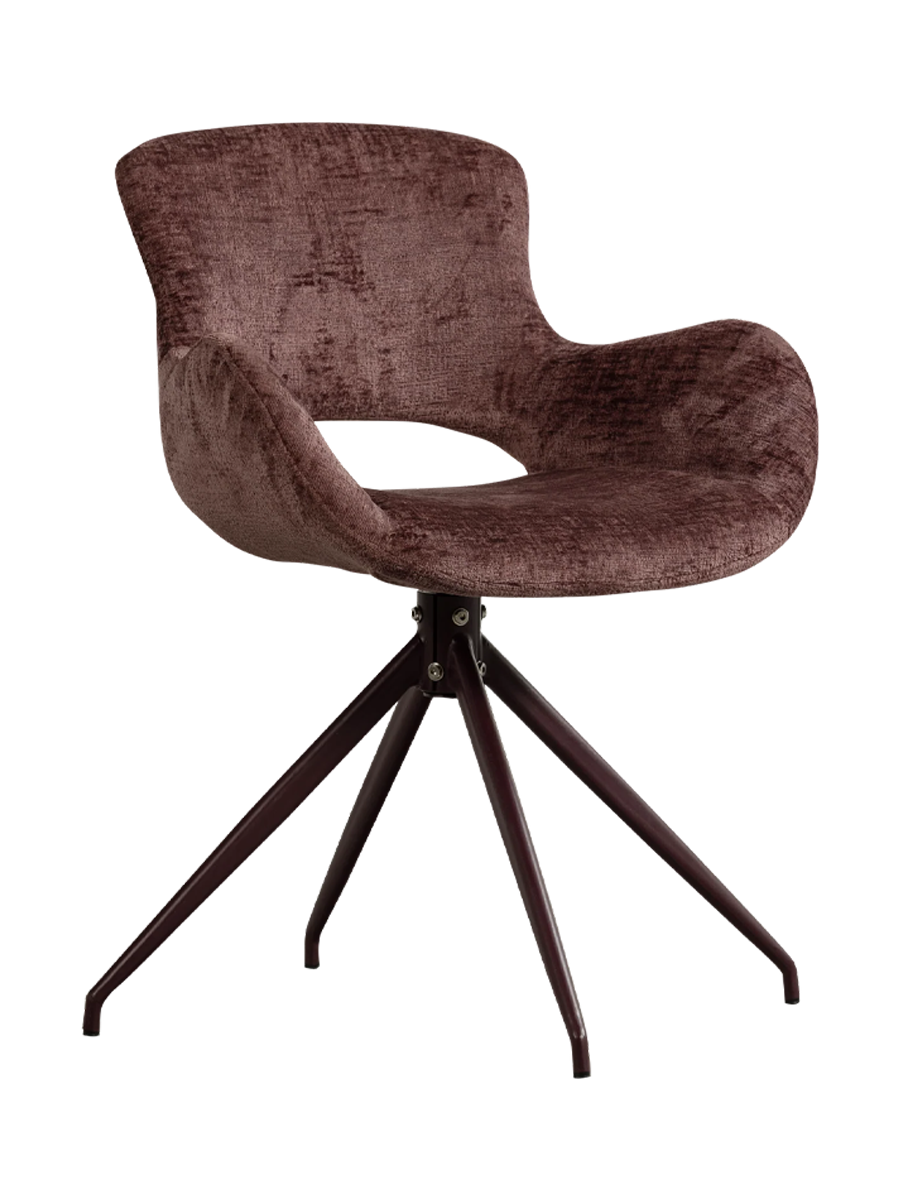 
Sedia di design con braccioli «Eliva» con funzione girevole - Viola velluto