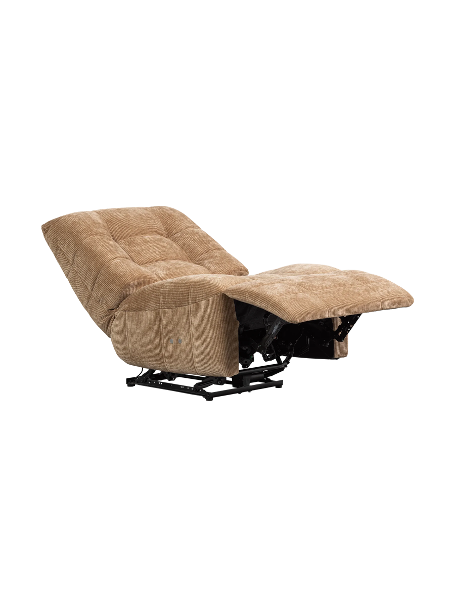
Fauteuil relax électrique design « Heinno » - Marron clair côtelé