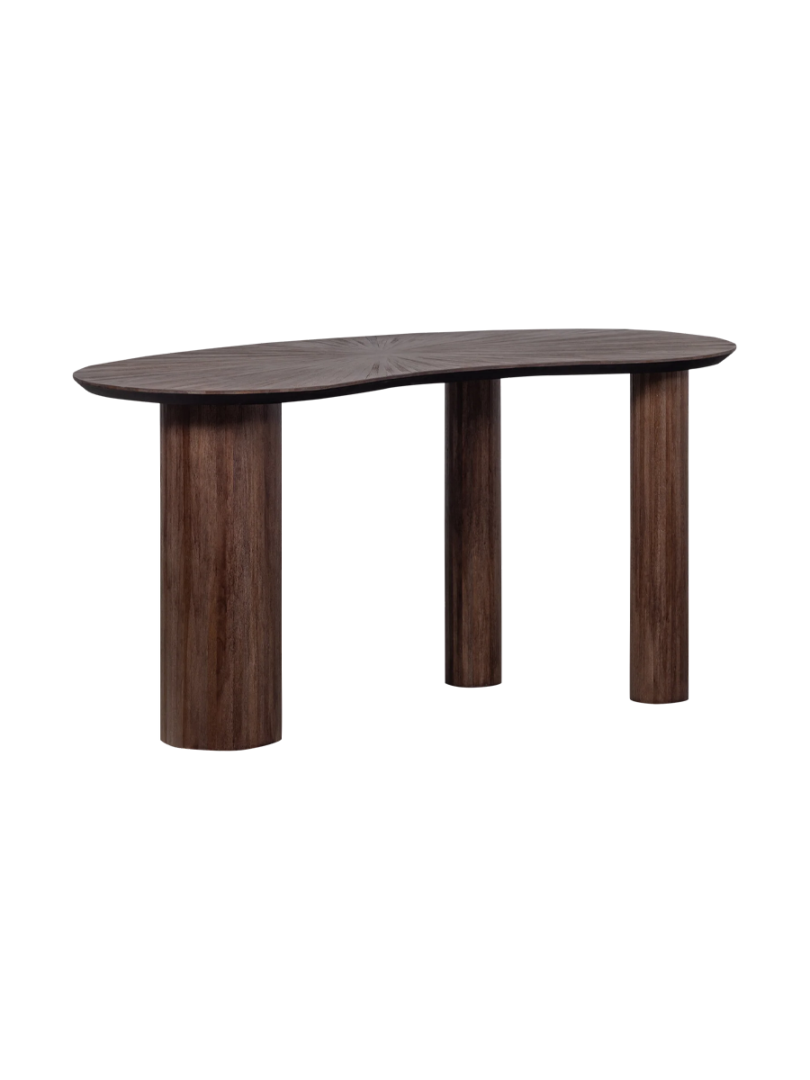 
Design Konsolentisch/Schreibtisch „Sun“ aus massiven Teakholz