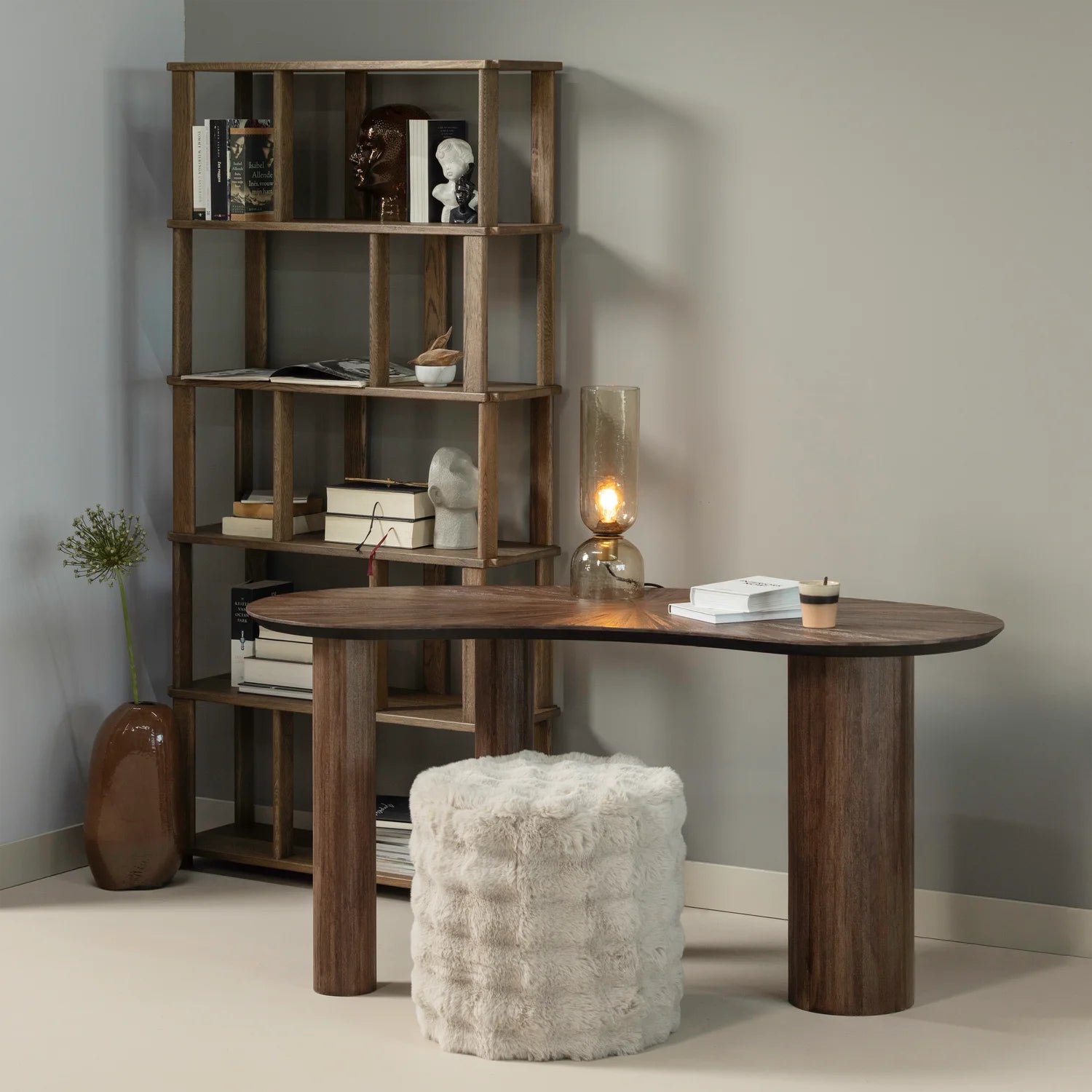 
Design Konsolentisch/Schreibtisch „Sun“ aus massiven Teakholz