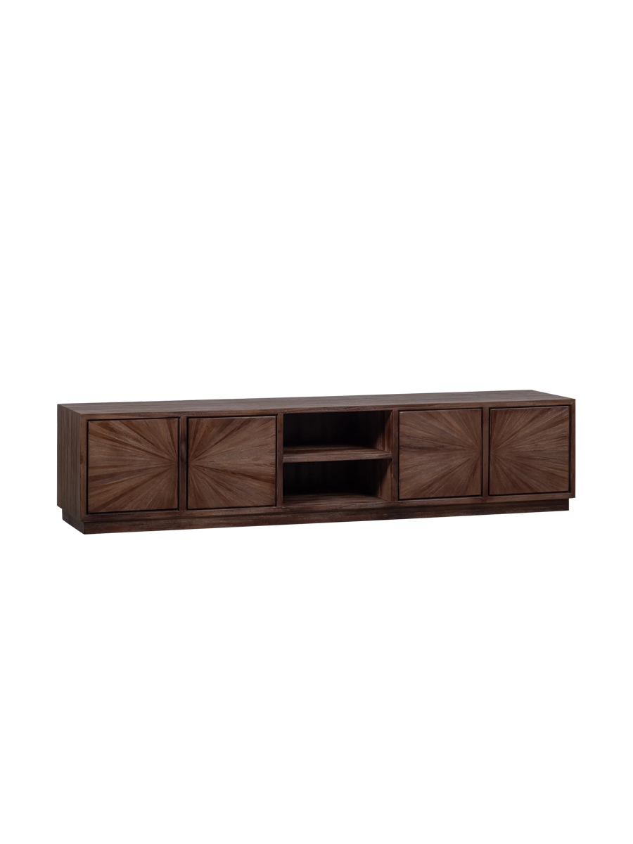 
Solid design lowboard "Sunno" made of recycled teak wood, 4-door