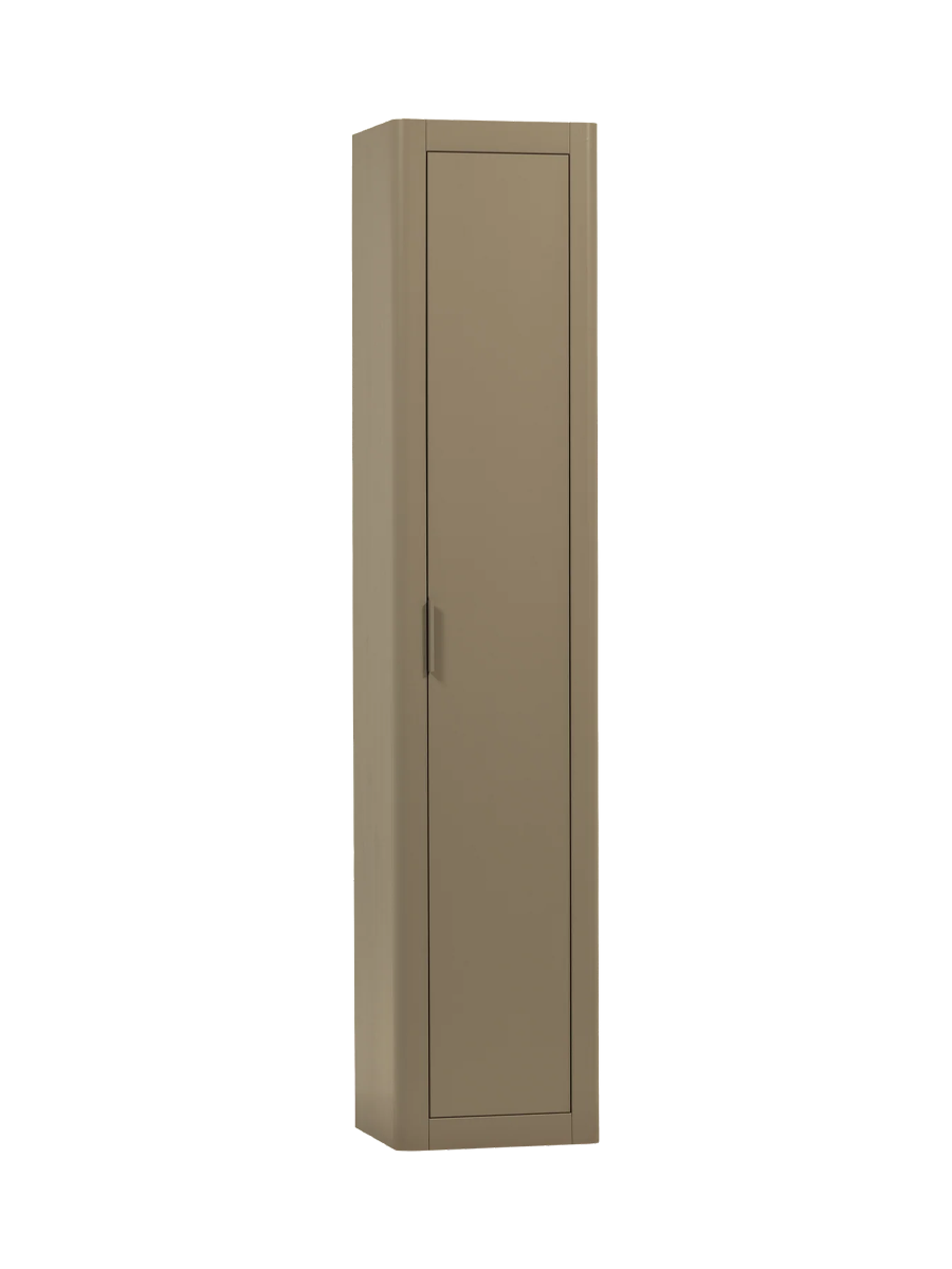 
Design Aufbewahrungsschrank „Gunaro“ aus nachhaltigem Massivholz - Taupe matt