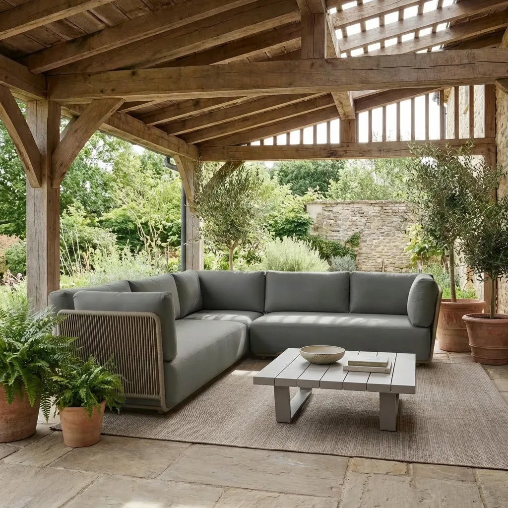
Ensemble de jardin lounge design « Balley » - Gris-brun/beige