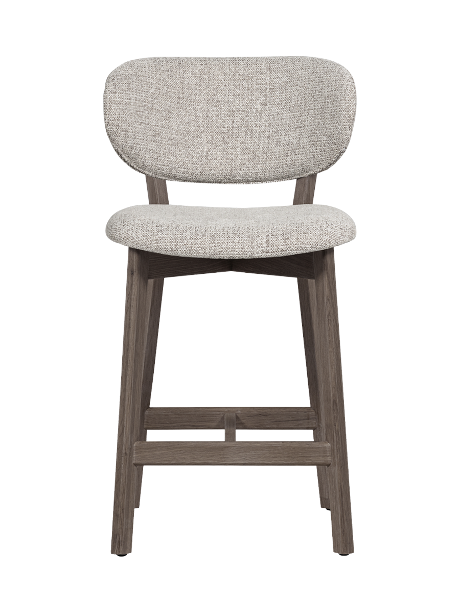 
Massivholz Design Barstuhl „Udaro“ - Eichenholz Dunkel/Beige