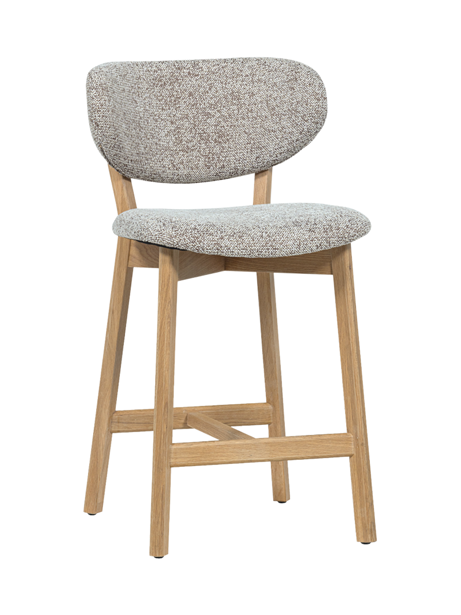 
Massivholz Design Barstuhl „Udaro“ - Eichenholz Natural/Beige