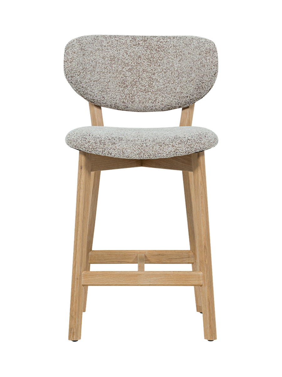 
Massivholz Design Barstuhl „Udaro“ - Eichenholz Natural/Beige